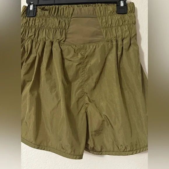 FP Movement The Way Home Olive Shorts with Liner. Wide Comfortable Waistband. - Picture 2 of 11